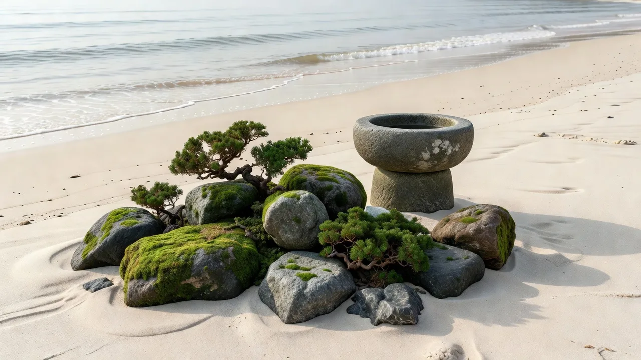 海辺の石組み